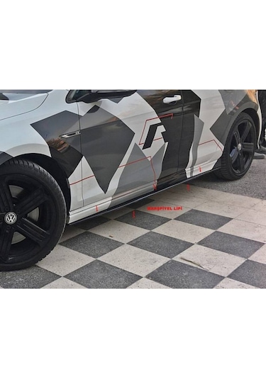 Volkwagen Golf 7-7.5 Yan Marşpiyel Altı Lip Parlak Siyah Abs Çift