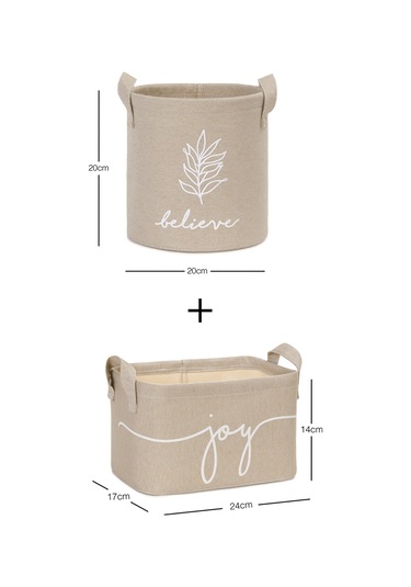 Ocean Home Textile 2'li Bej Renk Sepet Set