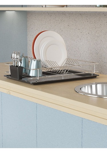 Suntel Tezgah Üstü Bulaşıklık Ve Bardaklık Gri