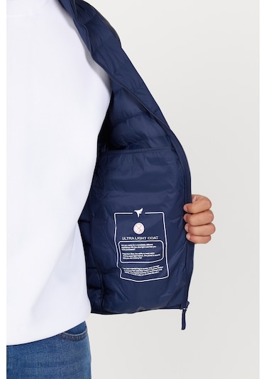 Erkek Lacı Standart Fit Normal Kesim Dik Yaka Mont Lacı Lacivert