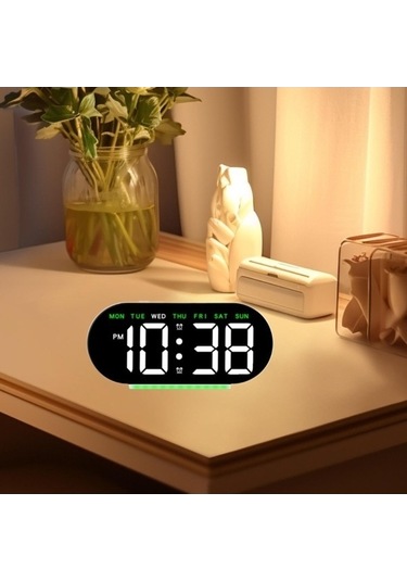 Trendooze Yeşil Suntek Saati Saat Masa Işık Elektronik Dijital Çalar 12/24h Vg