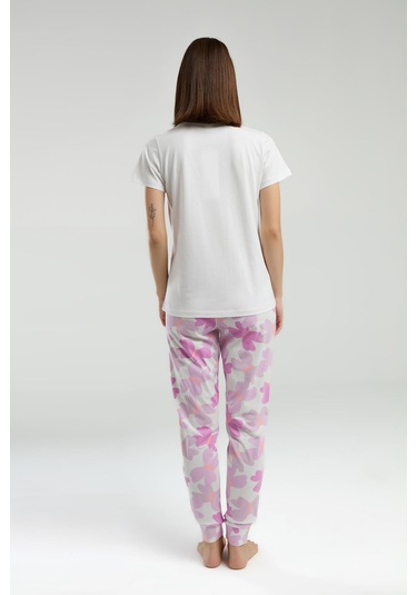 Roly Poly Dreams Are Meant To Fly Kadın Beyaz Kısa Kol Pijama Takım Beyaz
