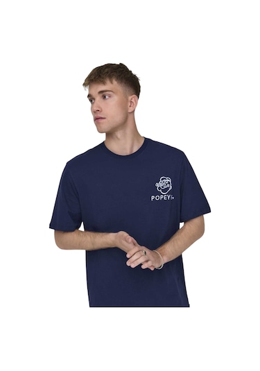 Only Erkek Popeye Regular Kısa Kollu Tişört 22029521 Lacivert