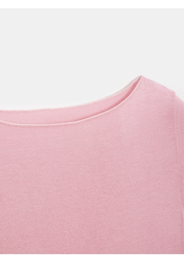 32122 Kayık Yaka Modal Kaşmir Ultra Hafif Bluz-gül Gül