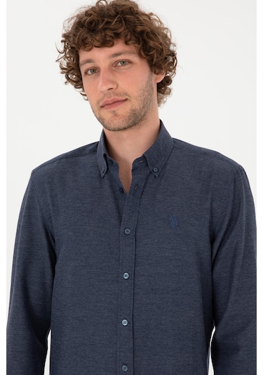 U.s. Polo Assn. Erkek İndigo Gömlek Basic 50316723-vr028 İndigo