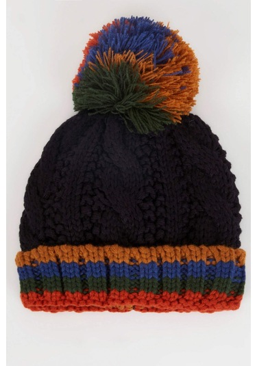 DeFacto Erkek Bebek Ponponlu Örgü Bere C8593A524WNNV112 Lacivert