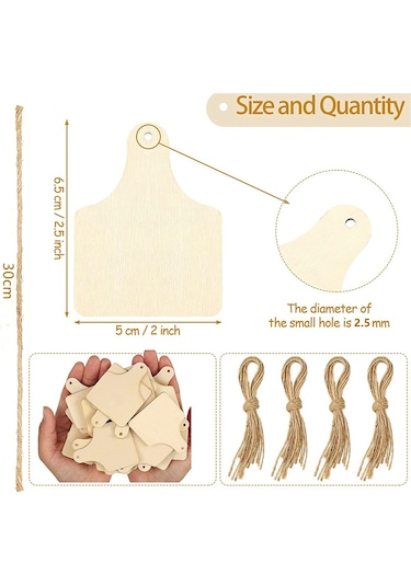 120 Adet Kendin Yap El Sanatları Noel Partisi Dekoru İçin Tamamlanmamış İnek Kulak Etiketleri