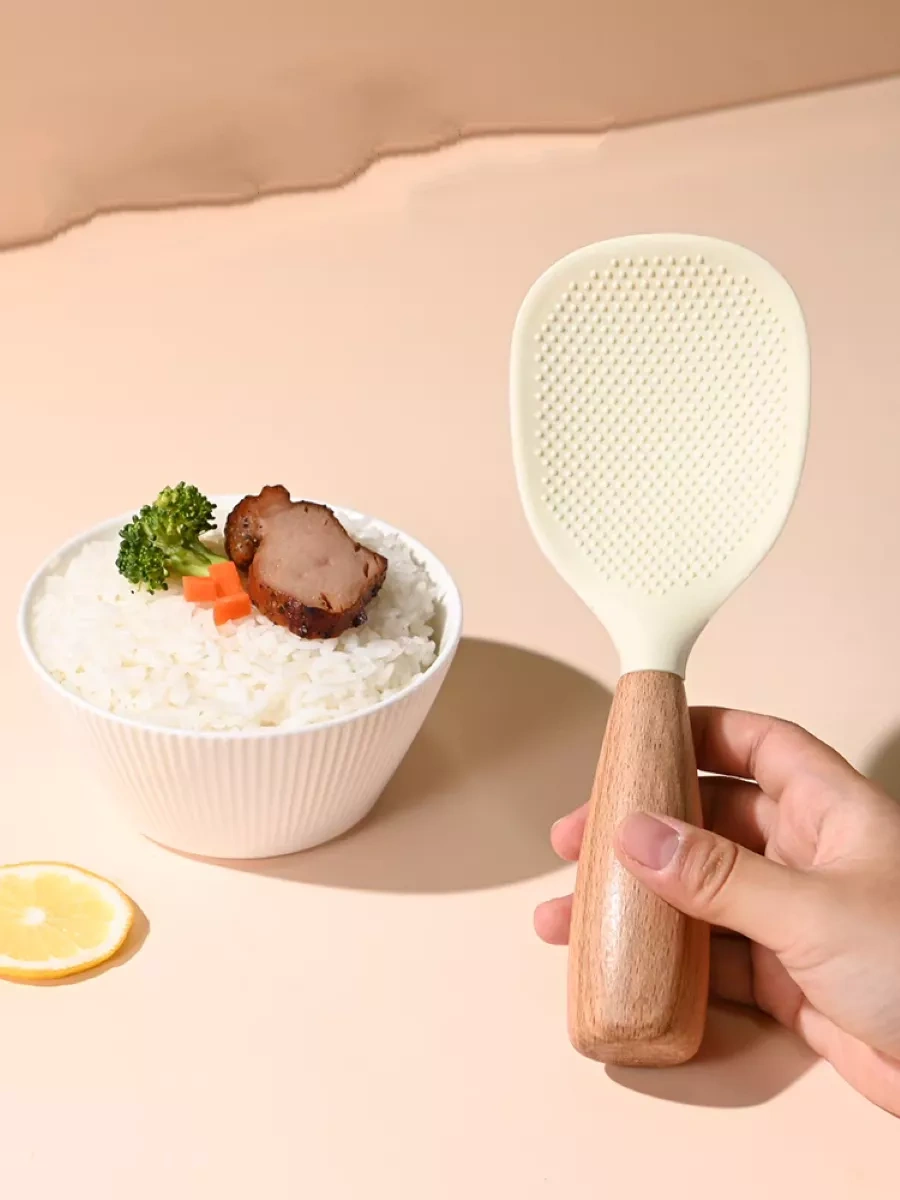 Stil'nyj İ Udobnyj Dom Ağaç Saplı Silikon Mutfak Spatulası 226208367 Beyaz