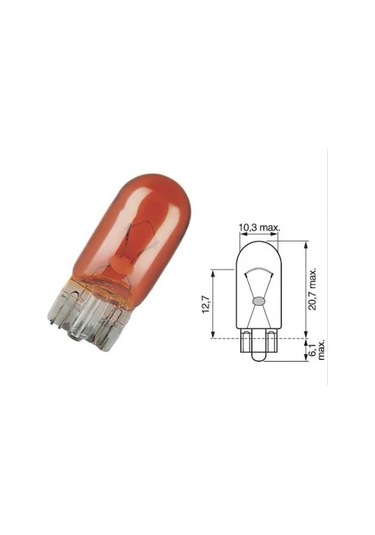 Skauto 12V T10 WY5W Dipsiz Park Ampul Sarı Turuncu 10'Lu