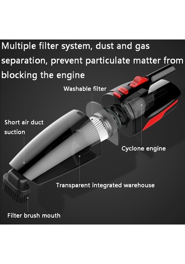 Cs1016 120w Akülü Kuru Islak Araba Işıklı El Süpürgesi Beyaz