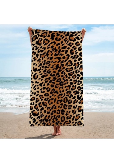 Zyzqstore Leopar Desenli Mikrofiber Banyo Havlusu, Hızlı Kuru Çok Renkli, Plaj/spora Uygun Çok Renkli