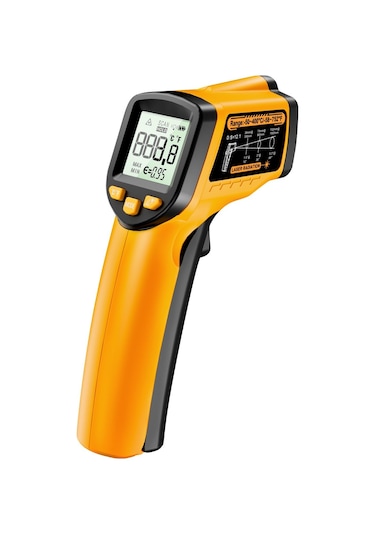 Yifomall Aneng Th109 El Tipi Kızılötesi Termometre - Dokunmadan Sıcaklık Ölçer, Lcd Ekranlı, Lazer Konumlandırma, Sarı Pil İçermez