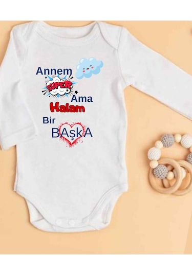 Lupi İsimli Zıbın Yazılı Bebek Zıbın Fil Dişi-açık Pudra Beyaz