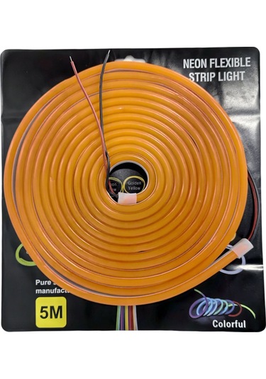 Neon Şerit Led 12v 8x16 Mm 5 Metre Kesilebilir Bağlantı Aparatlı Turuncu / Laam438