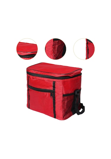 Suntek Yalıtımlı Soğutucu Çanta Catering Ofisi Kırmızı