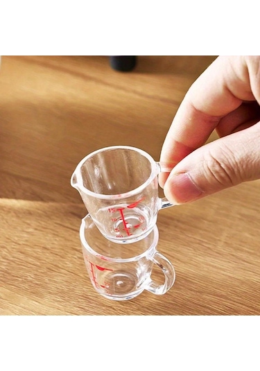 1 Adet Şeffaf Mini Ölçüm Kapları, Tak-çıkar Saplı Pişirme Ölçüm Kabı, İstiflenebilir Tasarım, Çoklu Ölçüm Ölçekleri Ve Ağızlık Diğer