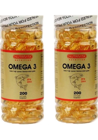 Nutrivita Nutrition Omega 3 Balıkyağı 200 Softgel 2 Kutu