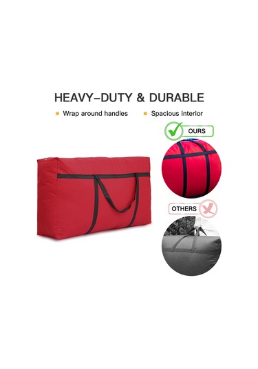 Yunboo Kırmızı 40 Litre Oxford Kumaş Taşıma Çantası - Dayanıklı, Çarpık, Oyuncak Ve Kitap Saklama İçin Kırmızı