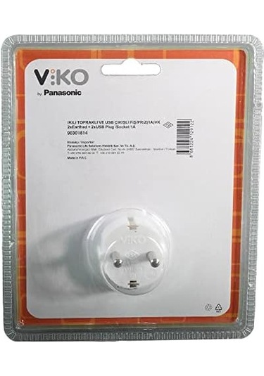 İkili Topraklı Ve Usb Çıkışlı Fiş Priz 1a Vk