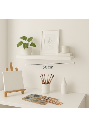 1 Adet Uçan Raf Gizli Monte Edilebilir Beyaz