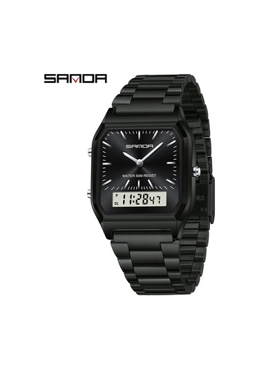Sanda 747 Erkek Elektronik İnce Saat Siyah