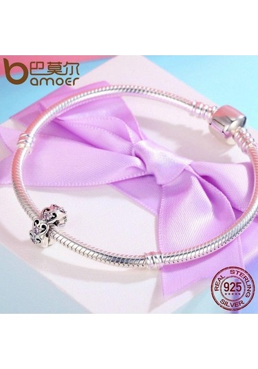 Novahub Romantik 925 Ayar Gümüş Kalp Ter Aşk Spacer Boncuk Fit Bilezikler - Sevgi İçin Tasarlandı Gümüş