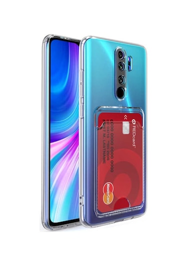 Xiaomi Redmi Note 8 Pro Kılıf Kartlıklı Şeffaf Zore Setra Clear S Renksiz