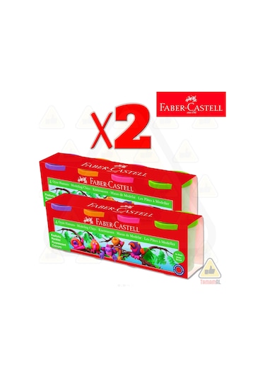 2 Adet - Faber Castell 4 Renk Oyun Hamuru Su Bazlı 2x440gr
