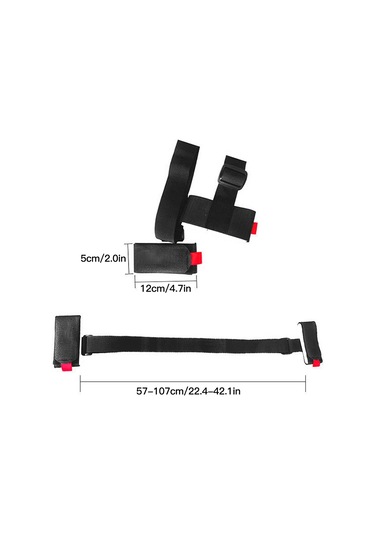 Shineyee Erkek Bayan Kayak Taşıma Kemerleri Nilon Materyalli 57-107 Cm Uzunluk Ayarlanabilir Siyah Renk Siyah