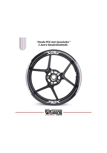 Honda Pcx Motosiklet Jant Şeridi Sticker Set Ay Modeli Hologram