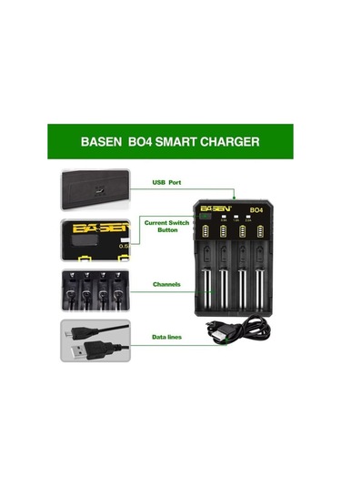 Sertec Basen Bo-4 Pro 18650 3.7V 4'Lü Pil Şarj Aleti