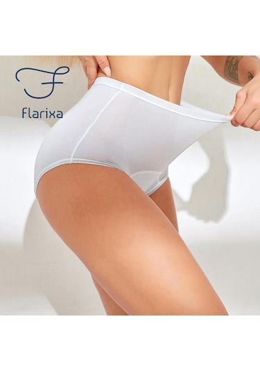 Yeşil Flarixa L-5xl Sızdırmaz 3 Katmanlı Adet Külotu Kadın Adet İç Çamaşırı İdrar Kaçırma İç Çamaşırı Büyük Beden Kadın Fizyolojik Külot Yeşil