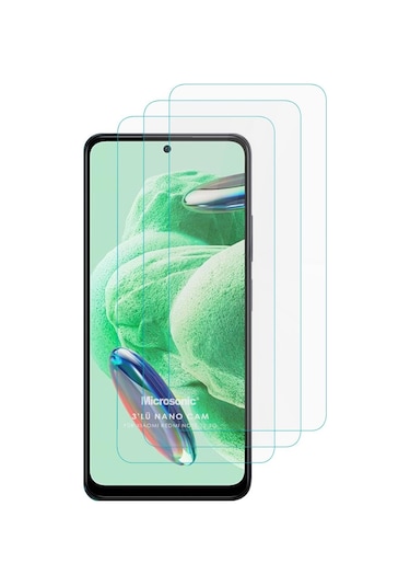 Microsonic Xiaomi Redmi Note 12 Screen Protector Nano Glass Cam Ekran Koruyucu 3 Lü Paket
