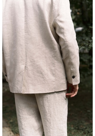 Bohemai Carlo Naturel Keten Erkek Blazer Naturel