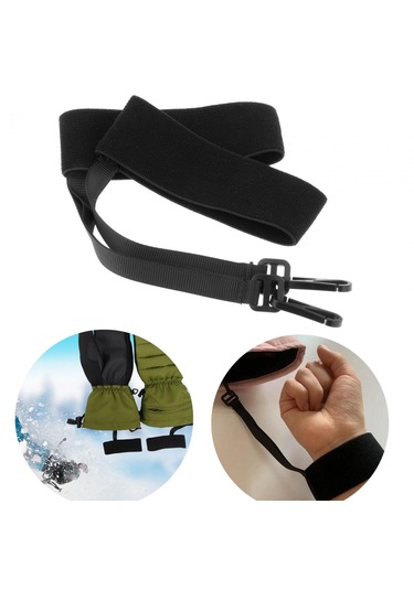 Dolıty 2 Adet Kayak Eldiveni Bilek Kayışı Yetişkin Spor Siyah Siyah