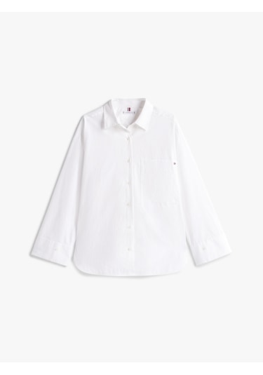 Tommy Hilfiger Ess Poplın New Easy Shırt Kadın Beyaz Gömlek - Ww0ww45892 Tommy Hilfiger Ess Poplın New Easy Shırt Kadın Beyaz Gömlek - Ww0ww45892