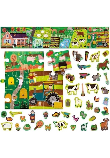 Headu Puzzle + Stıckers The Farm (3-6 Yaş) Mu24926
