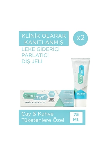 Clinomyn Temizle & Parlat Leke Giderici Jel Diş Macunu 2 x 75 ML
