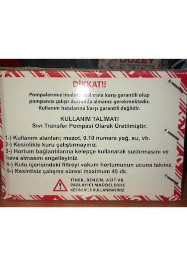 Düzey Mazot Aktarma Transfer Pompasi 12 Volt Ücretsiz
