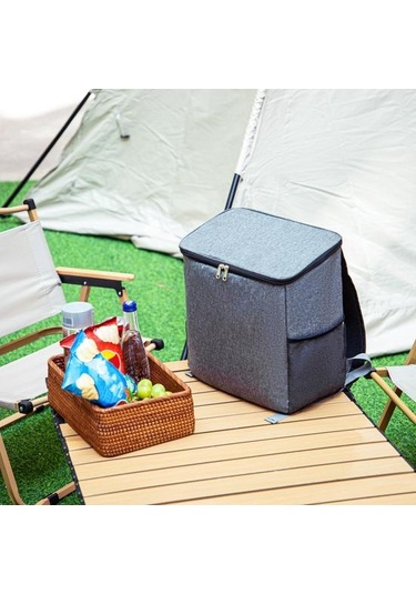 Yalıtımlı Piknik Sırt Çantası 25l Büyük Öğle Yemeği Çantası Su Geçirmez Oxford Çift Fermuarlı Seyahat Bira Soğutucusu Kamp Seyahat Yürüyüş Balıkçılık İçin Astarlı Lacivert