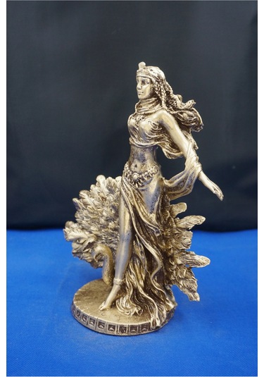 Hera Mitolojik Tanrıça Heykeli 25 Cm Dekoratif Biblo, Ev & Ofis Aksesuarı Altın