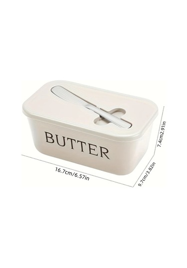 Cordial Beyaz Tereyağı Saklama Kutusu: Bıçak Yuvası, Tezgah Üstü Düzenleyici, Dayanıklı Kapak Beyaz