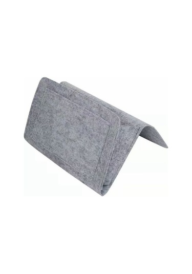 Yaozixa Pratik Asılı Keçe Çanta - Yatak Başı Depolama Çözümü 32x20x10cm Gri