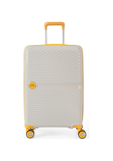 Ççs 5239 Polipropilen Büyük Boy Valiz Beyaz-sarı Beyaz - Sarı