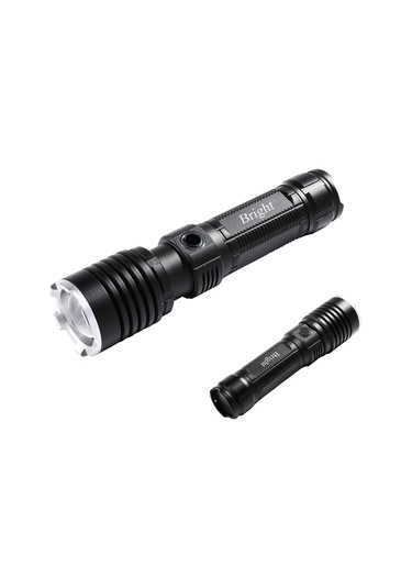 Bright Ght-5761 Xp90 Led 3 Mod Zoomlu Yağmur Suyu Geçirmez Şarjlı El Feneri 26650 Pilli Belirtilmemiş Çok Renkli