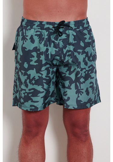 Enrico Ferry Erkek Hızlı Kuruyan Kamuflaj Baskı Deniz Şortu 2531