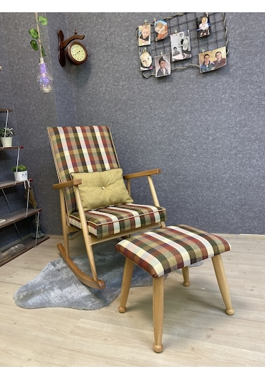 Asedia Trend Naturel Ekose Hardal Sallanan Sandalye Dinlenme Koltuğu