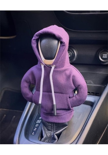Novahub Mor Hoodie Araba Vites Kapağı Moda Vites Hoodie Araba Vites Topuzu Kapağı Manuel Kolu Dişli Kazak Değişim Kolu Kapağı Mor Mor