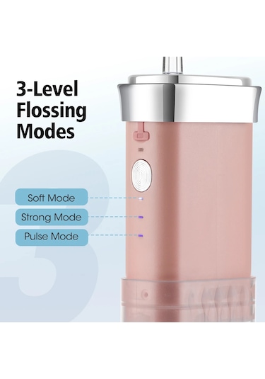 Oral Irrigator Diş Duşu Çekme Taşınabilir Diş Su Jeti Su Geçirmez Su Toplama Pink
