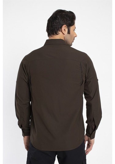 Crozwise Outdoor - Erkek Kahve Spor Gömlek - 7132-04 Kahverengi